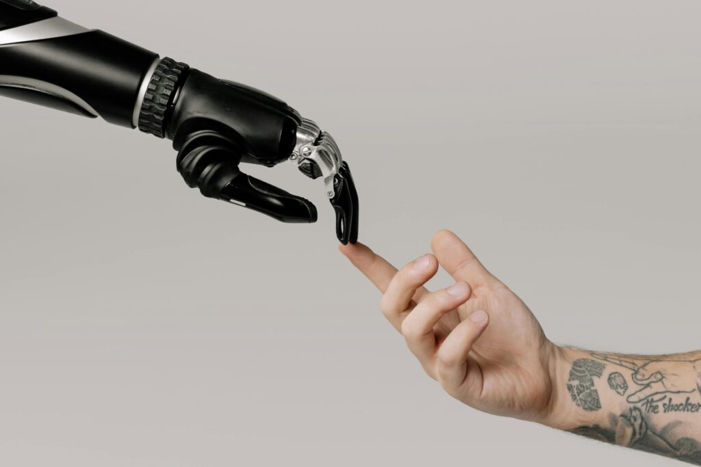 AI and Human Shaking Hands